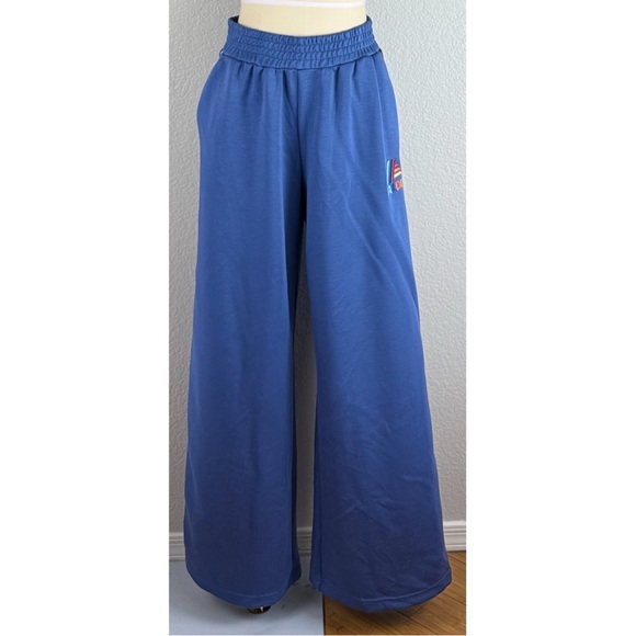 Aldi Wide Leg Pull On Blue Stripped Sweatpants, size Medium - Picture 8 of 12